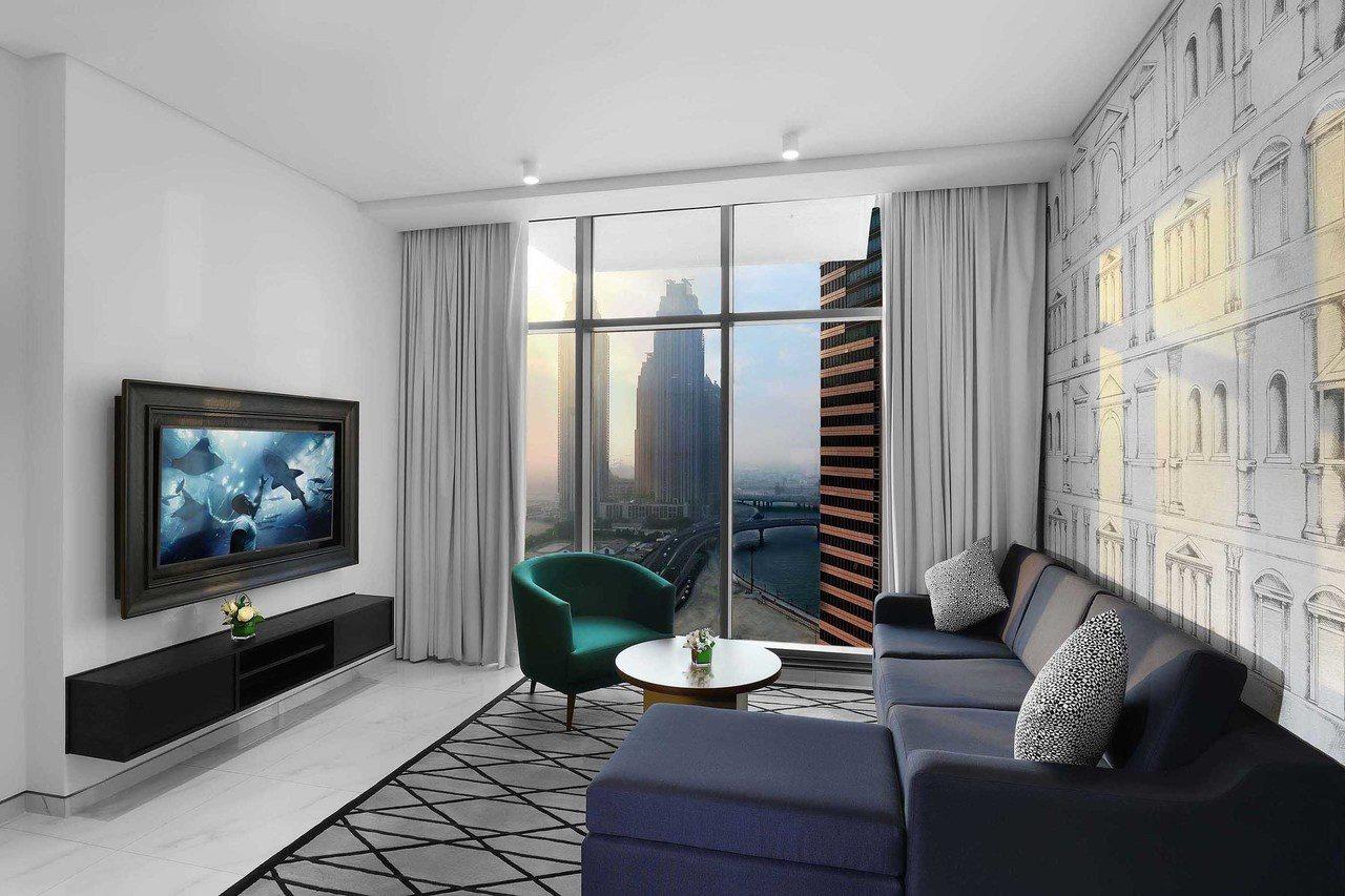 Millennium Atria Business Bay Aparthotel Dubai Exterior photo A living room in a typical apartment